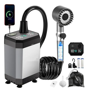 Foto 1 | Foto 1 | Ducha Portátil Lab.g Para Camping Con Cargador Y Cabezal De Masaje Plata Negro