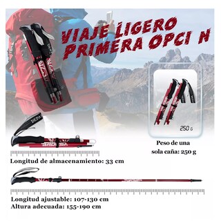 Foto 2 | Foto 2 | Set 2 Bastón Plegable Ligero Senderismo Escalar Caminar Eo Safe Imports Esi-9459 Multicolor
