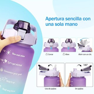 Foto 2 | Foto 2 | Botella De Agua Gran Capacidad Botella Deportiva 4pcs Eo Safe Imports Esi-14241 Multicolor