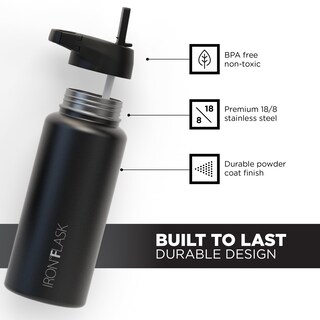 Foto 4 | Foto 4 | Botella De Agua Iron °flask Para Acampar Y Senderismo, 960 Ml, Color Negro Medianoche - Venta Internacional.