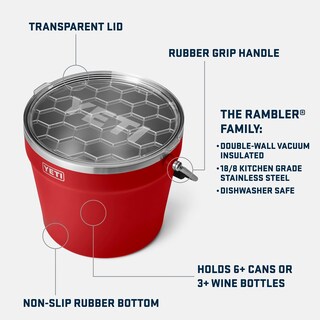 Foto 2 | Foto 2 | Cubo Para Bebidas Yeti Rambler Rescue Red De Acero Inoxidable 18/8 - Venta Internacional.