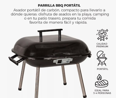 Foto 2 | Foto 2 | Asador Parrilla Bbq Carbón Grill Ligero Portátil Cocina