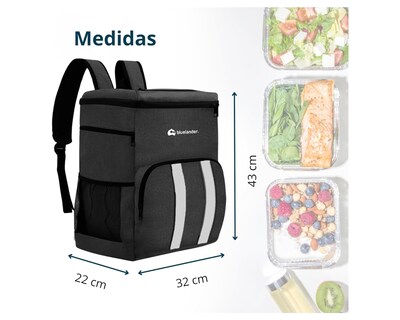 Foto 3 | Foto 3 | Hielera Térmica Bluelander Portátil Negra 27 L