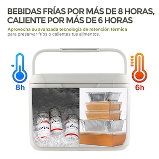 Foto 4 | Foto 4 | Hielera Portátil Rígida 18 Litros Doble Pared 28 Latas De 355 Ml, Hikeo, Color Blanco