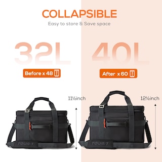 Foto 6 | Foto 6 | Bolsa Térmica Tourit De 40 Litros, Aislante, 60 Latas, Para Pícnic, Playa, Color Negro - Venta Internacional.