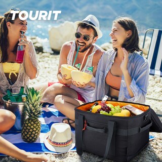 Foto 7 | Foto 7 | Bolsa Térmica Tourit De 40 Litros, Aislante, 60 Latas, Para Pícnic, Playa, Color Negro - Venta Internacional.