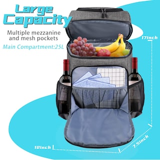 Foto 2 | Foto 2 | Mochila Térmica Baglher Para 30 Latas, Aislante, A Prueba De Fugas, Color Gris - Venta Internacional.