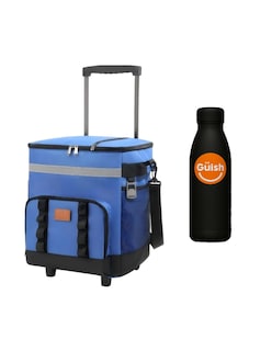 Foto 1 | Foto 1 | Hielera Portátil Con Ruedas 35l Bolsa Térmica Plegable Playa Azul
