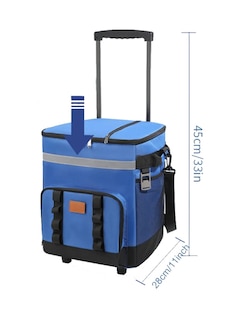 Foto 3 | Foto 3 | Hielera Portátil Con Ruedas 35l Bolsa Térmica Plegable Playa Azul