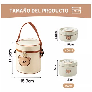 Foto 2 | Foto 2 | Lonchera Redonda Térmica 3 Piezas Esi-15894 Blanco