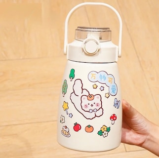 Foto 4 | Foto 4 | Termo Kawaii De 750ml Con Popote Estampas Y Charms Resistente