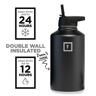 Foto 3 | Foto 3 | Botella De Agua Iron °flask Para Acampar Y Hacer Senderismo, 1,9 L, Con 3 Tapas De Pajita - Venta Internacional.