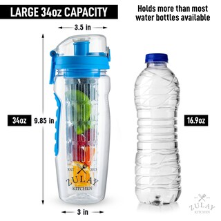 Foto 5 | Foto 5 | Botella De Agua Zulay De 1 Litro Con Infusor De Fruta A Prueba De Fugas, Color Azul Océano - Venta Internacional.