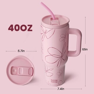 Foto 5 | Foto 5 | Vaso Para Botella De 1183 Ml Con Mango Y Pajita De Acero Inoxidable - Venta Internacional.