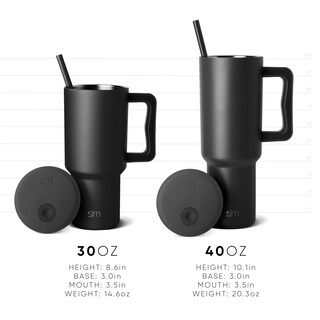 Foto 6 | Foto 6 | Vaso Simple Modern Trek De 1,2 L Con Asa Y Tapa Con Pajita Ss - Venta Internacional.