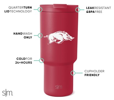 Foto 2 | Foto 2 | Vaso Simple Modern Arkansas Razorbacks De Acero Inoxidable De 900 Ml - Venta Internacional.