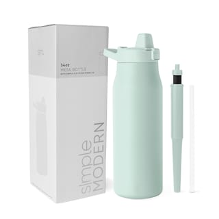 Foto 1 | Foto 1 | Botella De Agua Simple, Moderna, Filtrada, Inoxidable, 1 Litro, Retro, Menta - Venta Internacional.