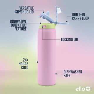 Foto 3 | Foto 3 | Botella De Agua Ello Pop & Fill De Acero Inoxidable Rosy Skyline De 1,2 Litros - Venta Internacional.