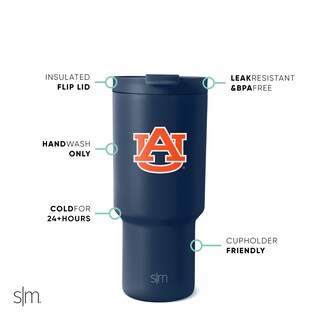 Foto 2 | Foto 2 | Vaso Simple Modern Auburn Tigers De Acero Inoxidable De 900 Ml - Venta Internacional.