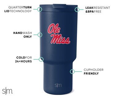 Foto 2 | Foto 2 | Vaso Simple Moderno Ole Miss Rebels De Acero Inoxidable De 900 Ml - Venta Internacional.