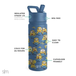 Foto 2 | Foto 2 | Botella De Agua Simple Modern Minions Kids De 530 Ml Con Tapa De Pajita - Venta Internacional.