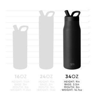 Foto 4 | Foto 4 | Botella De Agua Simple Modern Mesa De 1 Litro Con Tapa De Pajita Aislante - Venta Internacional.