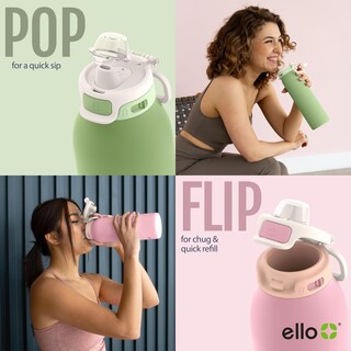 Foto 5 | Foto 5 | Botella De Agua Ello Pop & Fill De Acero Inoxidable, 946 Ml, Rosas - Venta Internacional.