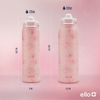 Foto 7 | Foto 7 | Botella De Agua Ello Pop & Fill De Acero Inoxidable, 946 Ml, Rosas - Venta Internacional.