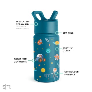 Foto 2 | Foto 2 | Botella De Agua Blippi Kids Straw Simple Modern, 414 Ml, Acero Inoxidable - Venta Internacional.