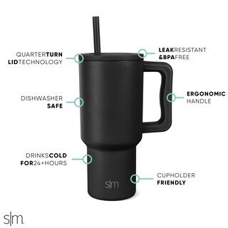 Foto 2 | Foto 2 | Vaso Simple Modern Trek De 900 Ml Con Asa Y Tapa Con Pajita - Venta Internacional.