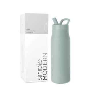 Foto 1 | Foto 1 | Botella De Agua Simple Modern Mesa De 1 Litro Con Tapa De Pajita Sea Glass Sage - Venta Internacional.