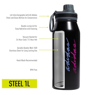 Foto 2 | Foto 2 | Botella De Agua Adidas Metal 1l Sellada Al Vacío Negro/pulse Mint - Venta Internacional.
