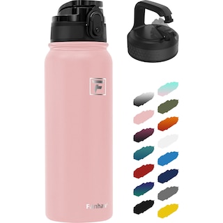 Foto 1 | Foto 1 | Botella De Agua Fanhaw De Acero Inoxidable Aislante De 600 Ml Con 2 Tapas - Venta Internacional.