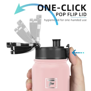 Foto 4 | Foto 4 | Botella De Agua Fanhaw De Acero Inoxidable Aislante De 600 Ml Con 2 Tapas - Venta Internacional.