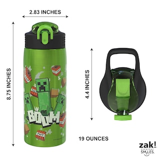 Foto 5 | Foto 5 | Botella De Agua Zak Designs Minecraft 560 Ml De Acero Inoxidable - Venta Internacional.