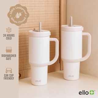Foto 3 | Foto 3 | Vaso Ello Oasis De 1,2 Litros Con Asa Y Pajita Retráctil, Color Crema - Venta Internacional.