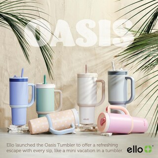Foto 4 | Foto 4 | Vaso Ello Oasis De 900 Ml Con Asa Y Pajita Retráctil - Venta Internacional.