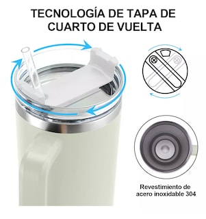 Foto 3 | Foto 3 | Language Vaso Térmico De 40oz Acero Inoxidable Eo Safe Imports Esi-9137-1 Blanco