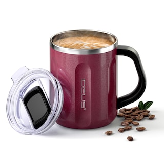 Foto 1 | Foto 1 | Taza De Café Ideus De Acero Inoxidable De 473 Ml Con Asa Y Tapa, Color Rojo - Venta Internacional.