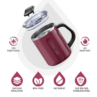 Foto 2 | Foto 2 | Taza De Café Ideus De Acero Inoxidable De 473 Ml Con Asa Y Tapa, Color Rojo - Venta Internacional.