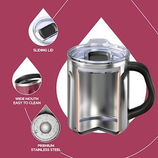Foto 3 | Foto 3 | Taza De Café Ideus De Acero Inoxidable De 473 Ml Con Asa Y Tapa, Color Rojo - Venta Internacional.