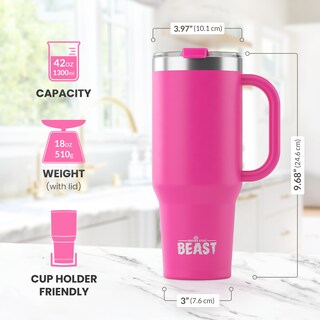 Foto 3 | Foto 3 | Termo de Acero Inoxidable Tumbler Greens Steel Beast 1250 ml Rosa - Venta Internacional