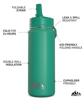 Foto 2 | Foto 2 | Botella De Agua Hydrapeak Mini De 600 Ml Con Tapa De Pajita Para Niños De Acero Inoxidable - Venta Internacional.