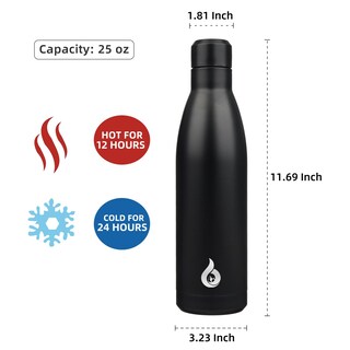 Foto 2 | Foto 2 | Botella De Agua Bjpkpk Con Aislamiento De Acero Inoxidable De 750 Ml, Color Negro - Venta Internacional.