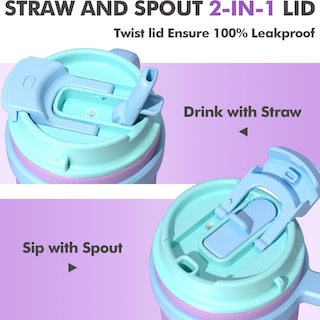 Foto 4 | Foto 4 | Vaso Aislante Para Niños Fimibuke, 473 Ml, Con Asa Y Pajitas, Paquete De 2 - Venta Internacional.