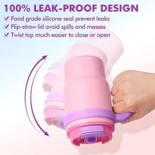 Foto 5 | Foto 5 | Vaso Aislante Para Niños Fimibuke, 473 Ml, Con Asa Y Pajitas, Paquete De 2 - Venta Internacional.