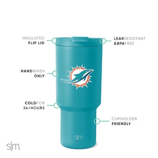 Foto 2 | Foto 2 | Vaso Sencillo Y Moderno De Acero Inoxidable Nfl Miami Dolphins, 900 Ml - Venta Internacional.