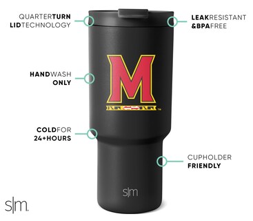 Foto 2 | Foto 2 | Vaso Simple Modern Con Licencia Oficial De Maryland, 900 Ml - Venta Internacional.