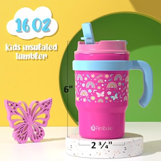 Foto 3 | Foto 3 | Vaso Aislante Para Niños Fimibuke 470 Ml Con Mango Y Pajita 18/8 Ss - Venta Internacional.