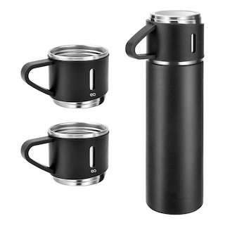 Foto 1 | Foto 1 | Termo Botella Acero Inoxidable 304 Al Vacío Con Dos Tazas Eo Safe Imports Esi-20158 Negro